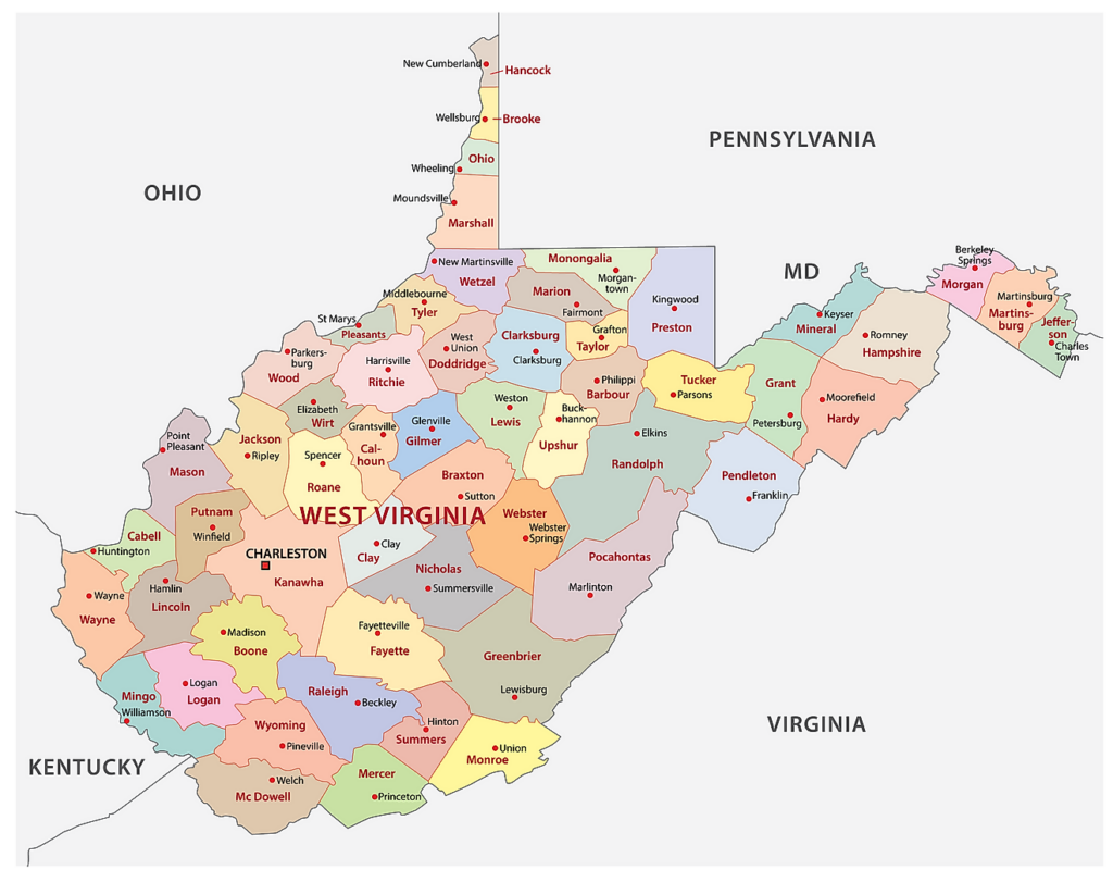 West Virginia Maps Facts World Atlas | Virginia Map