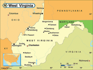 West Virginia Political Map By Maps From Maps World s