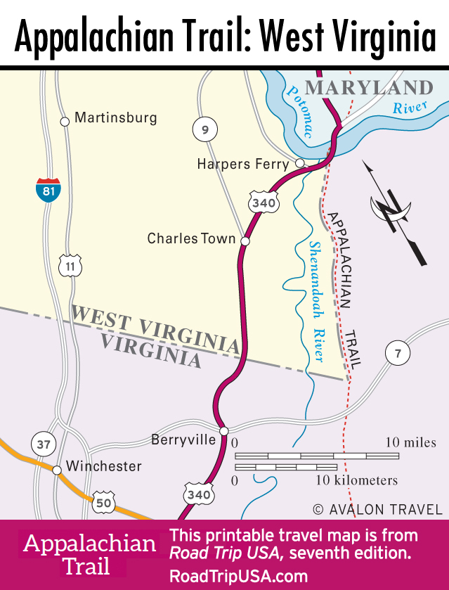 Appalachian Trail Map West Virginia Section