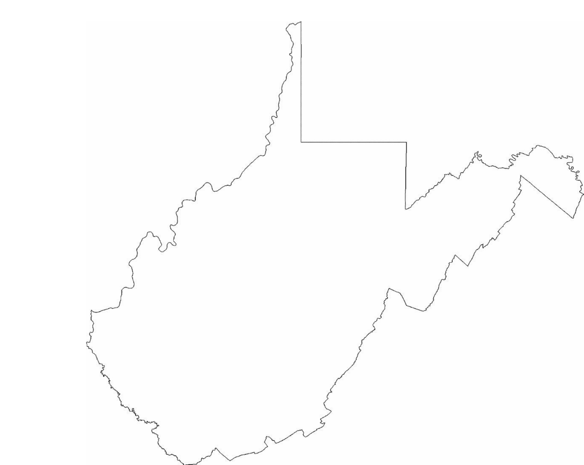 West Virginia State Outline Map Free Download