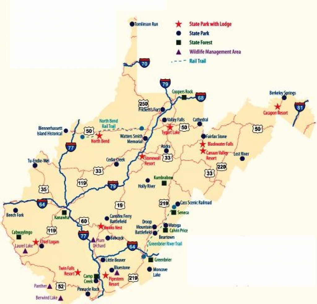 Map Of West Virginia State Parks With Lodges Virginia Map