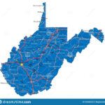 West Virginia State Political Map Stock Vector Illustration Of