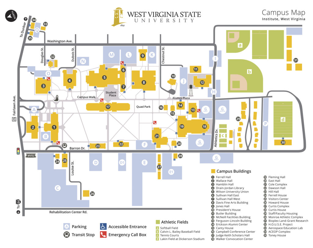 West Virginia State University Campus Map | Virginia Map