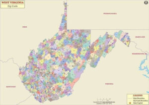 West Virginia Zip Code Map West Virginia Postal Code Zip Code Map