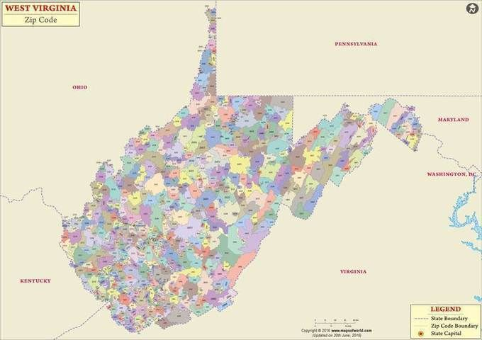 West Virginia Zip Code Map West Virginia Postal Code Zip Code Map 