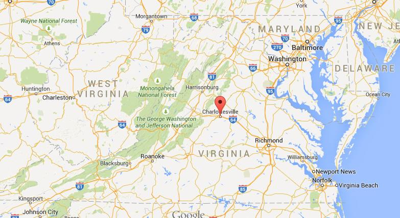 Charlottesville Virginia On A Map