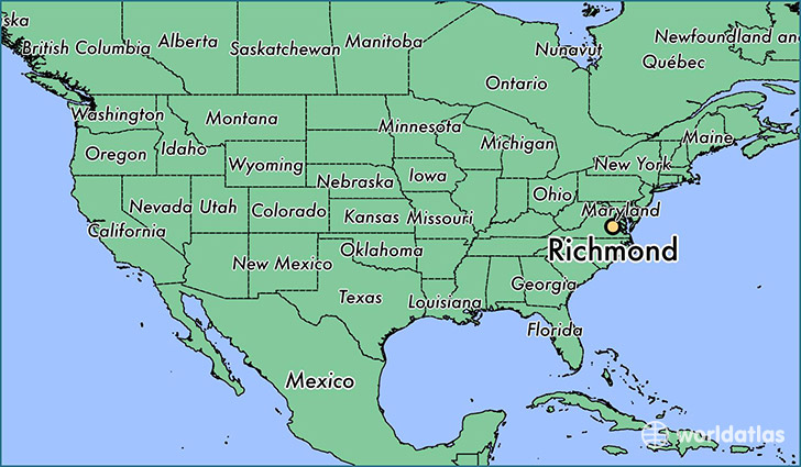 Where Is Richmond VA Richmond Virginia Map WorldAtlas