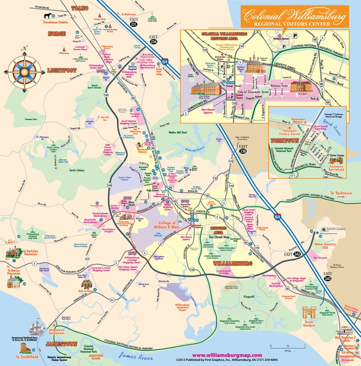 Williamsburg Map And Visitor s Guide Virginia Williamsburg 