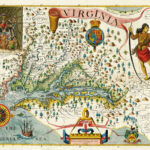 1606 Map Of Virginiajohn Smith Wall Art Poster Print Artwork Office  Decor For John Smith Map Of Virginia