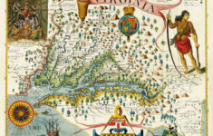 1606 Map Of Virginiajohn Smith Wall Art Poster Print Artwork Office  Decor with Map Of Virginia By John Smith