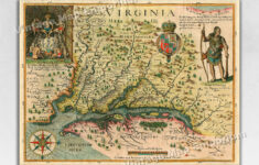 1627 Map Of Virginiajohn Smith Historic Vintage Style Wall Map intended for Map Of Colony Of Virginia