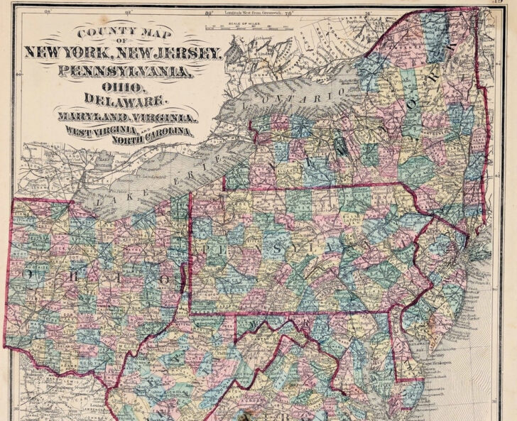 Map of Ohio Pennsylvania West Virginia