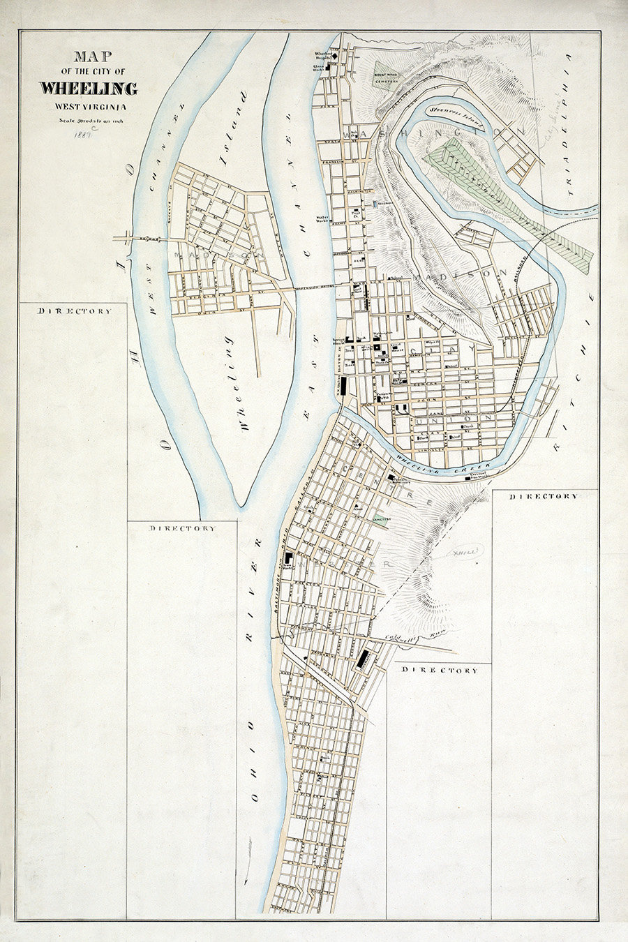 1889 Map Of Wheeling West Virginia - Etsy Israel in Map Of Wheeling West Virginia
