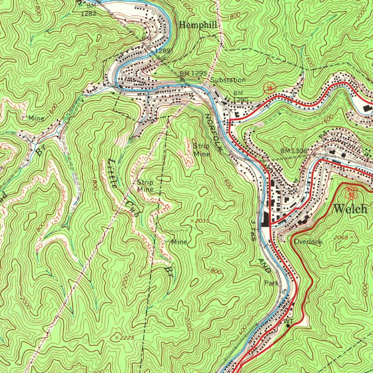 1968 Map Of Welch, Wv — High-Res | Pastmaps within Map Of Welch West Virginia