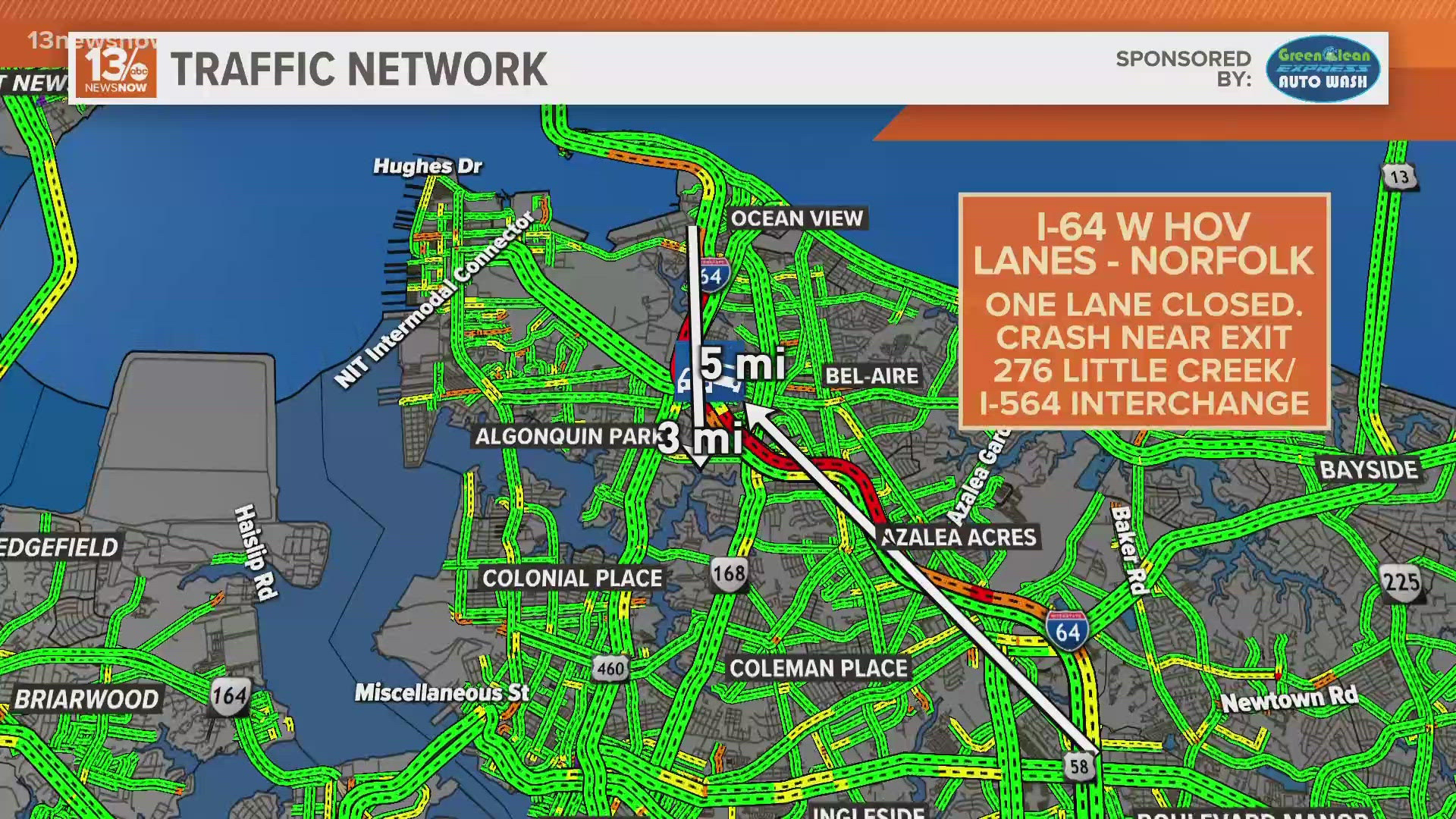 2 Crashes On I-64 Cause Major Traffic Delays with regard to I 64 Traffic Accident Virginia Map
