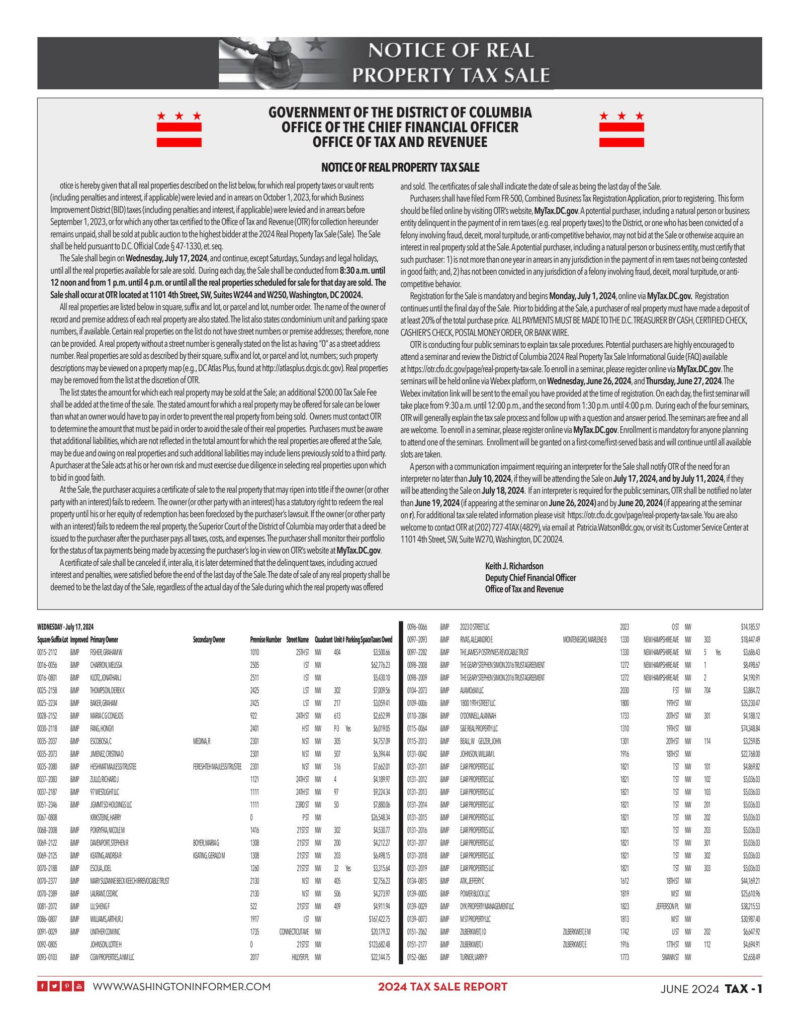 2024 Dc Tax Sale Reportthe Washington Informer - Issuu for West Virginia Delinquent Tax Sale 2026 Map Free