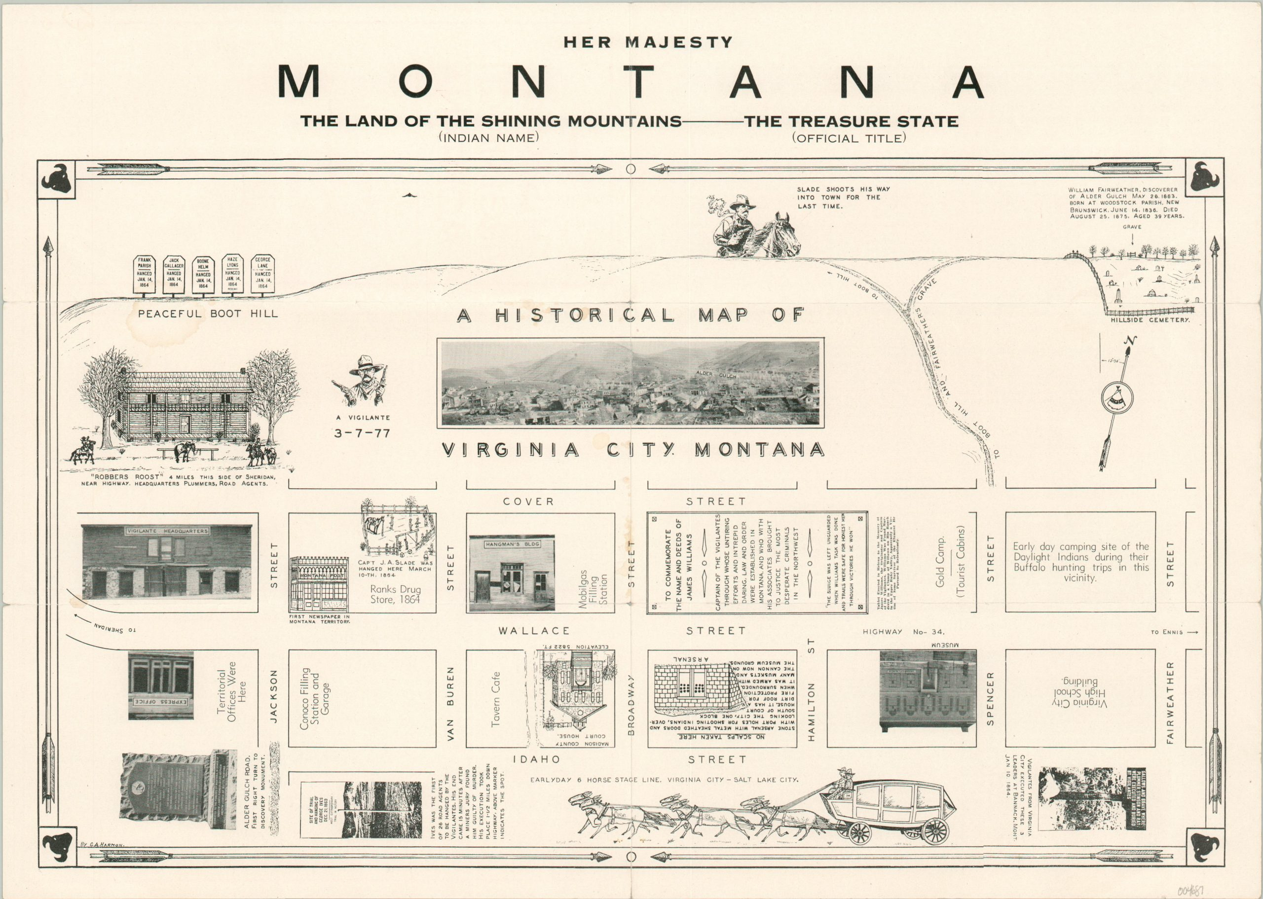 A Historical Map Of Virginia City Montana inside Map Of Virginia City Montana