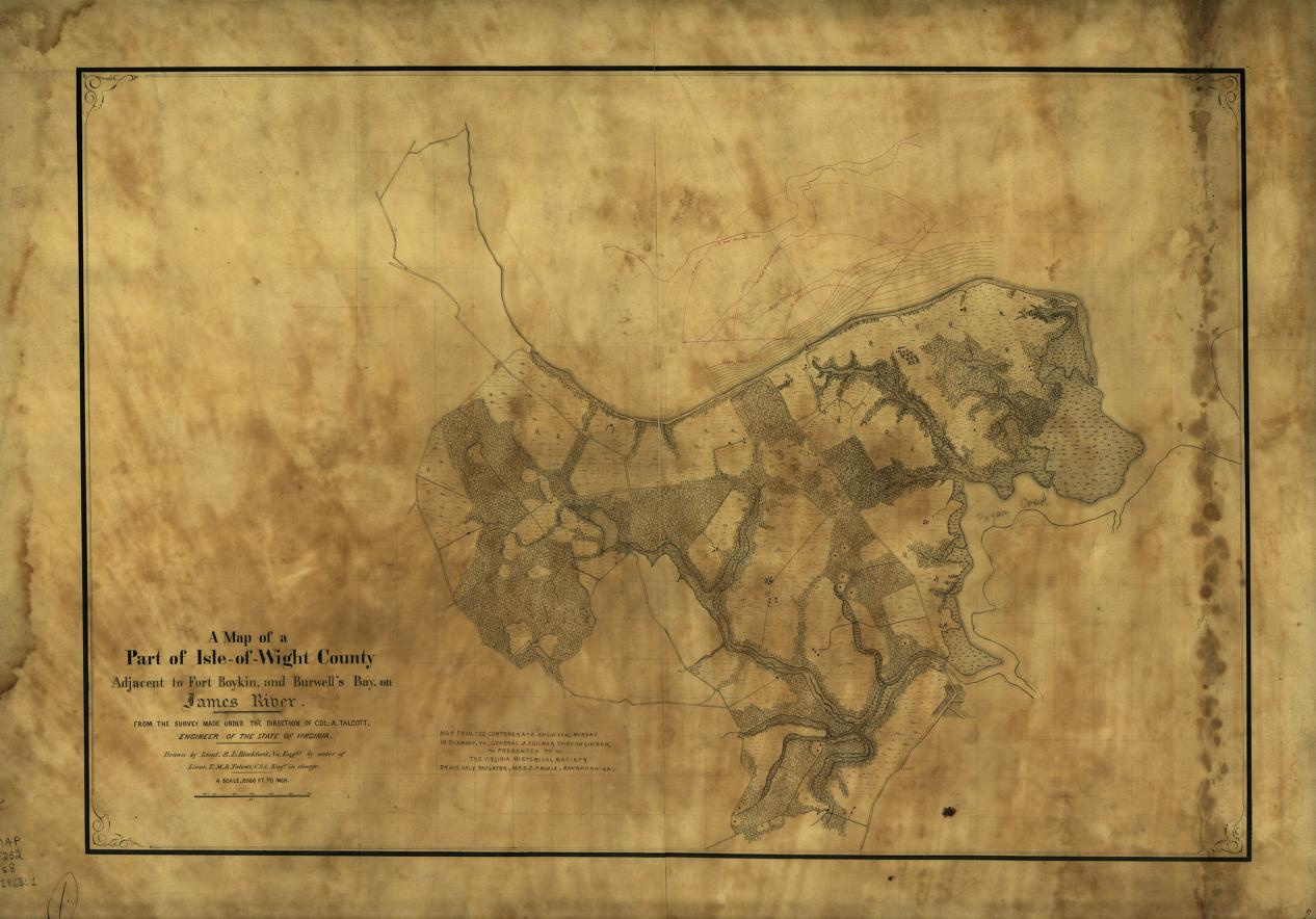 A Map Of A Part Of Isle-Of-Wight County. Adjacent To Fort Boykin in Isle of Wight Virginia Map
