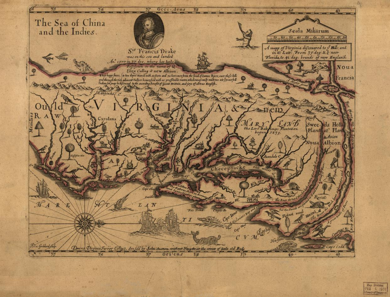 A Mapp Of Virginia Discovered To Ye Hills, And In It&amp;#039;S Latt. From regarding Map of Colony of Virginia
