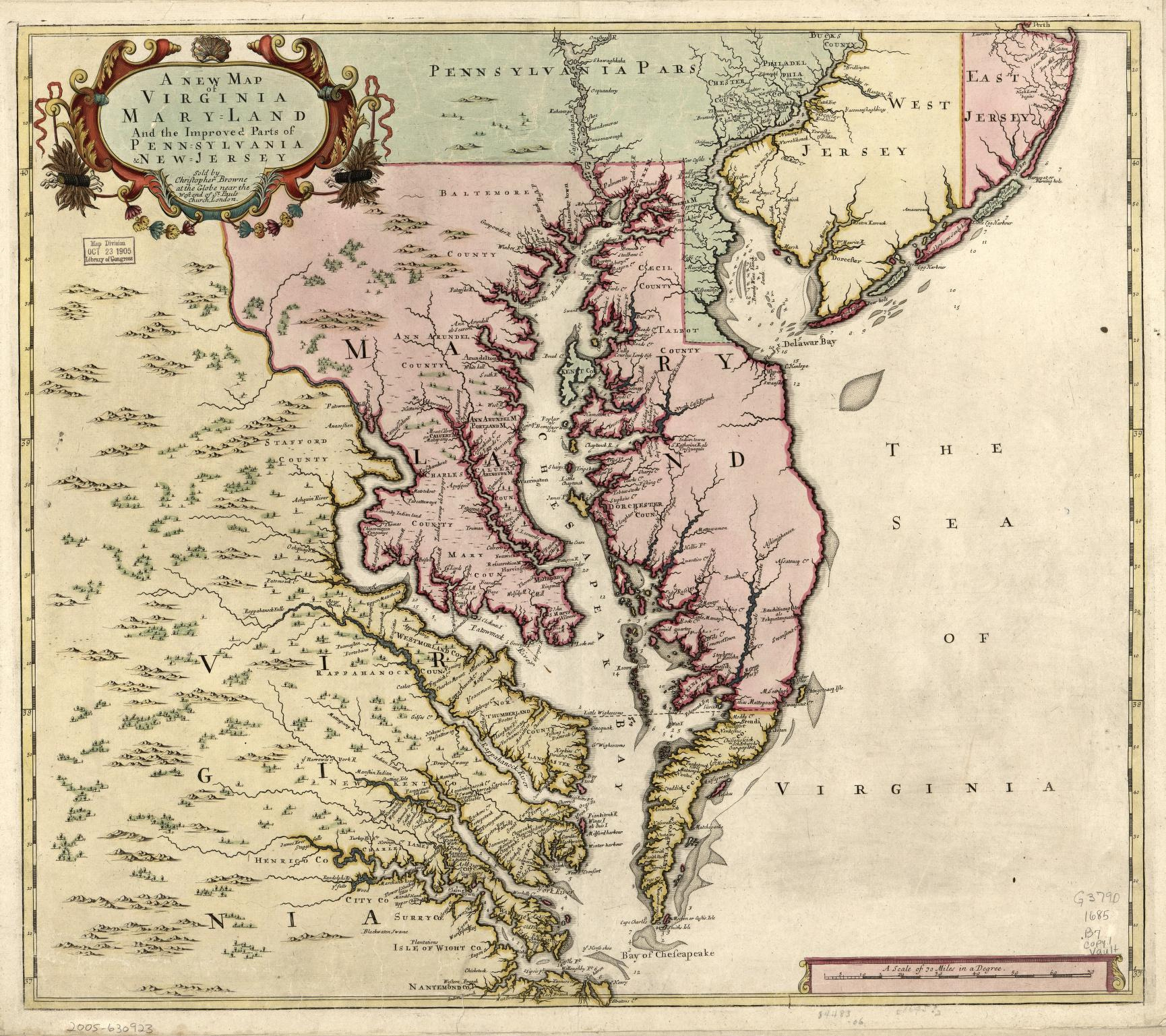 A New Map Of Virginia, Maryland, And The Improved Parts Of with Map Of Virginia And Maryland