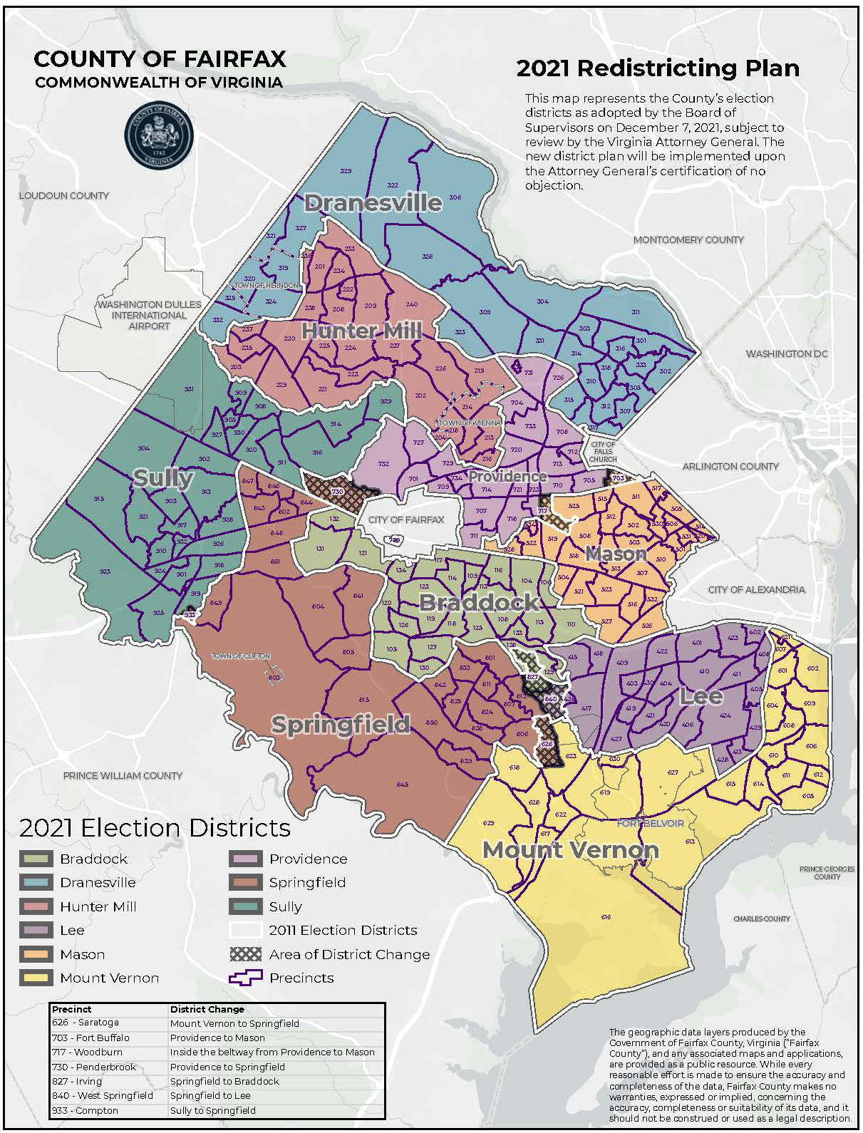Adopted 2021 Redistricting Map | Redistricting pertaining to Map Of Virginia Fairfax County