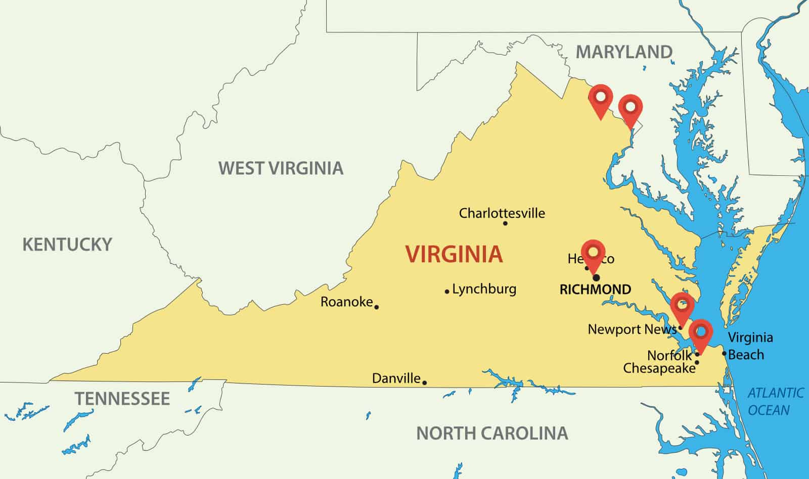 Airport Transfers: Travel Times And Distances Between Virginia&amp;#039;S within Map Of Airports In Virginia