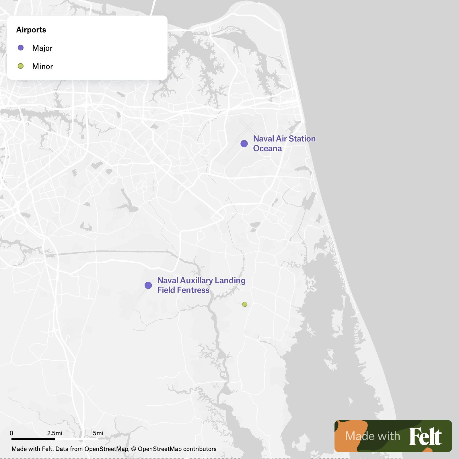 Airports In The City Of Virginia Beach, Virginia with regard to Map of Airports in Virginia