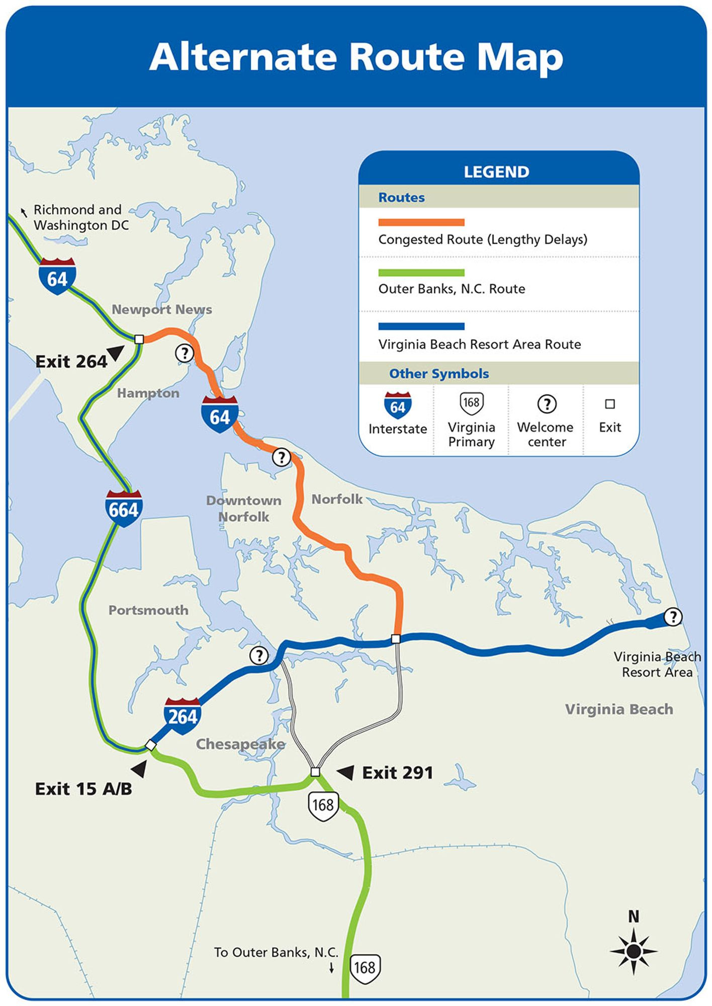 Alternate Route To Beach | Virginia Department Of Transportation pertaining to Virginia Beach Bus Routes Map