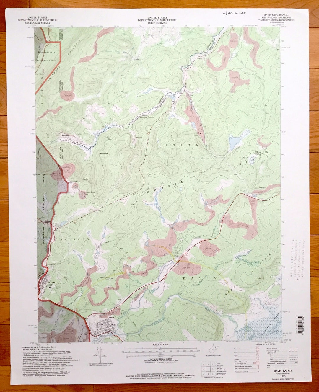 Antique Davis, West Virginia &amp;amp; Kempton, Maryland 1995 Us inside Map Of Davis West Virginia