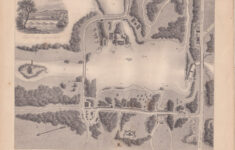 Antique Map, Plan Of Virginia Water, 1842 for Map of Virginia Water Surrey