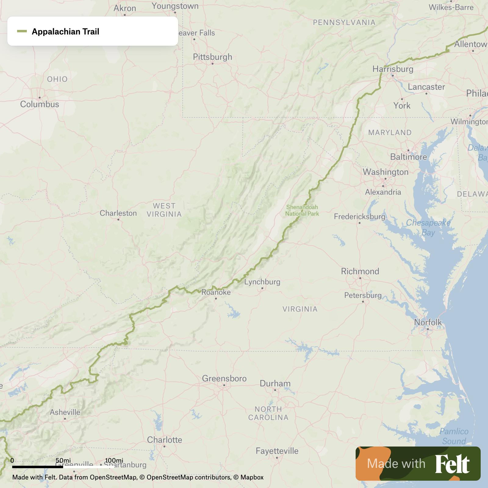 Appalachian Trail In Virginia intended for Appalachian Trail Map In Virginia