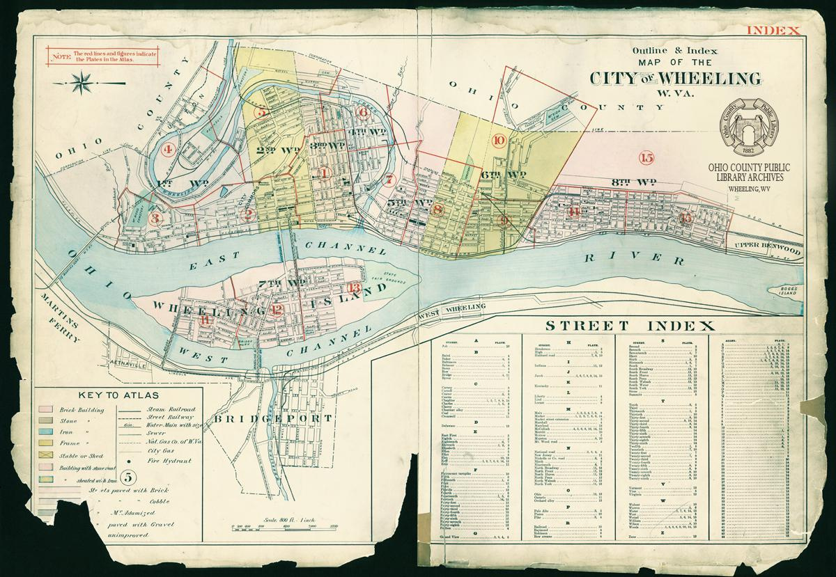 Archives &amp;gt; Atlas Of The City Of Wheeling, 1901 | Ohio County with Map Of Wheeling West Virginia