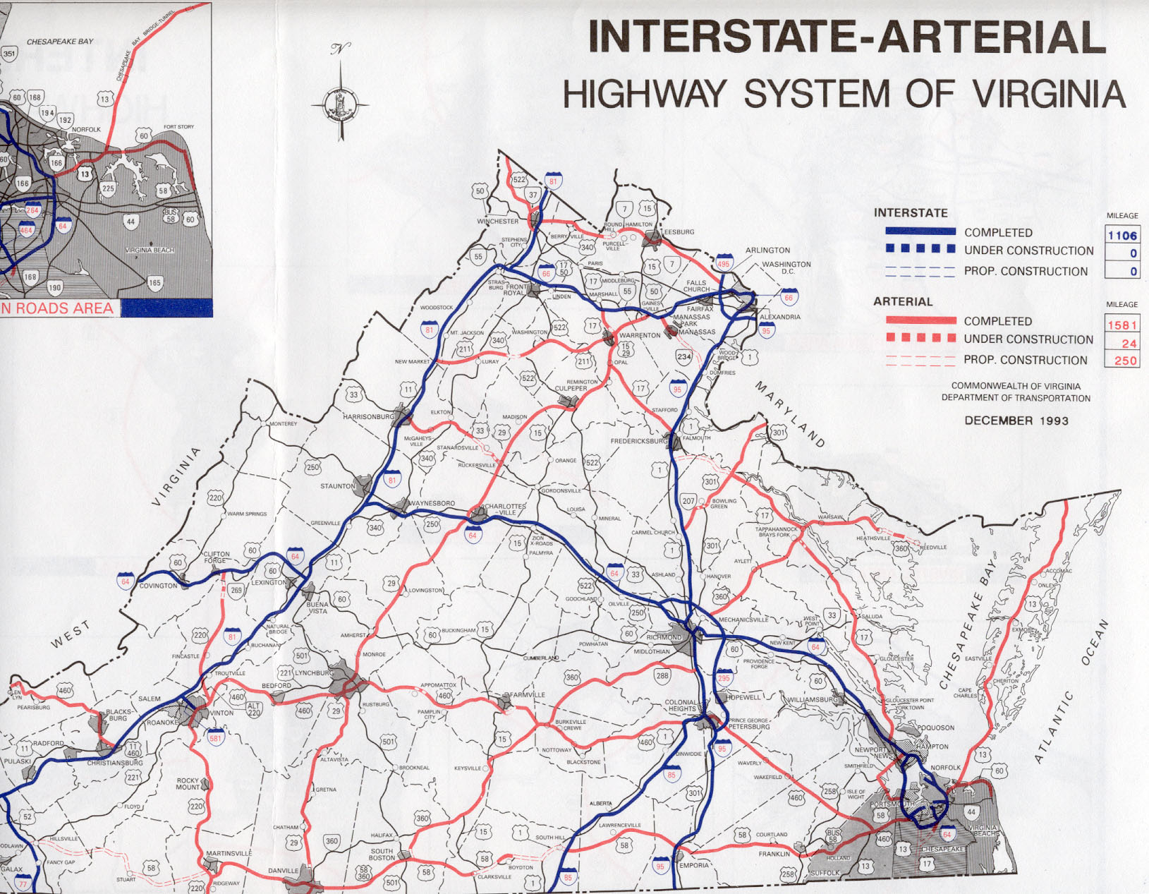 Arterial Highway System In Virginia throughout Interstate Highway Map Of Virginia