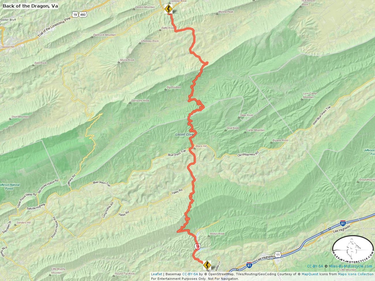 Back Of The Dragon, Va throughout Back of the Dragon Virginia Map