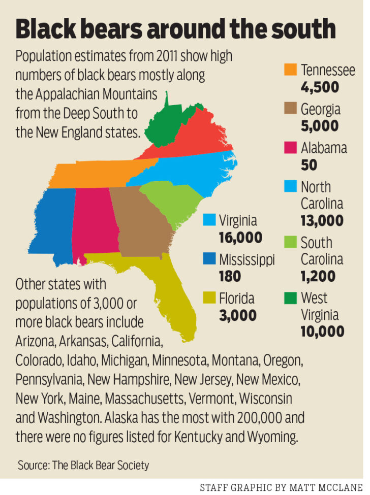 West Virginia Bear Population Map