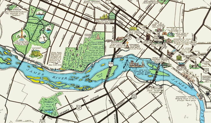 Map of Richmond Virginia USA