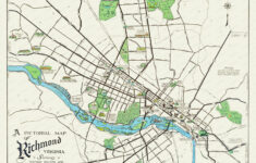 Beautifully Illustrated Pictorial Map Of Richmond, Va From 1937 in Street Map Of Richmond Virginia