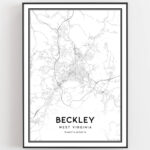 Beckley Map Print, Beckley Map Poster Wall Art, Va City Map, West Intended For Map Of Beckley West Virginia