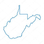 Blue Abstract Outline Of West Virginia Map Stock Vector©Chrupka With Outline Map Of West Virginia