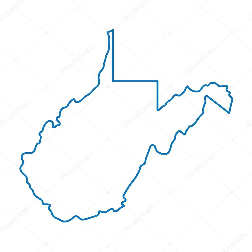 Blue Abstract Outline Of West Virginia Map Stock Vector©Chrupka with Outline Map Of West Virginia