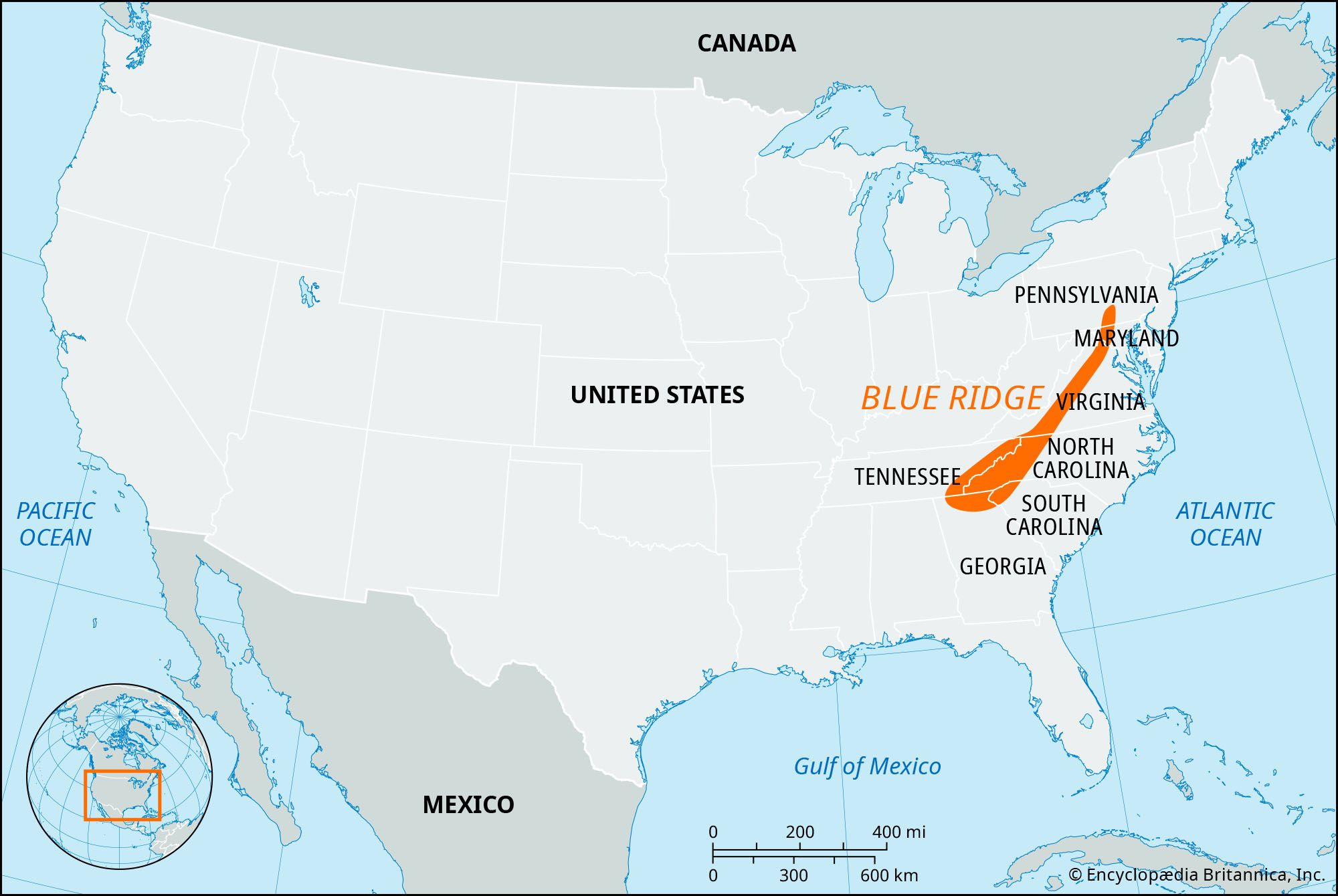 Blue Ridge | Appalachian Trail, Shenandoah, Wildlife | Britannica pertaining to Blue Ridge Mountains Virginia Map