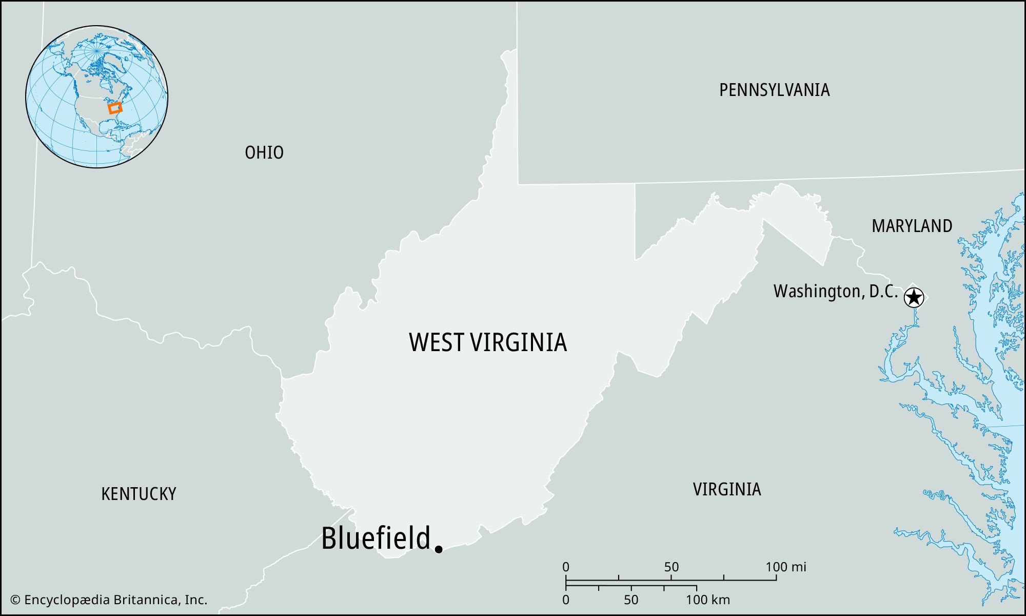 Bluefield | West Virginia, Map, &amp;amp; Population | Britannica regarding Map of Bluefield West Virginia