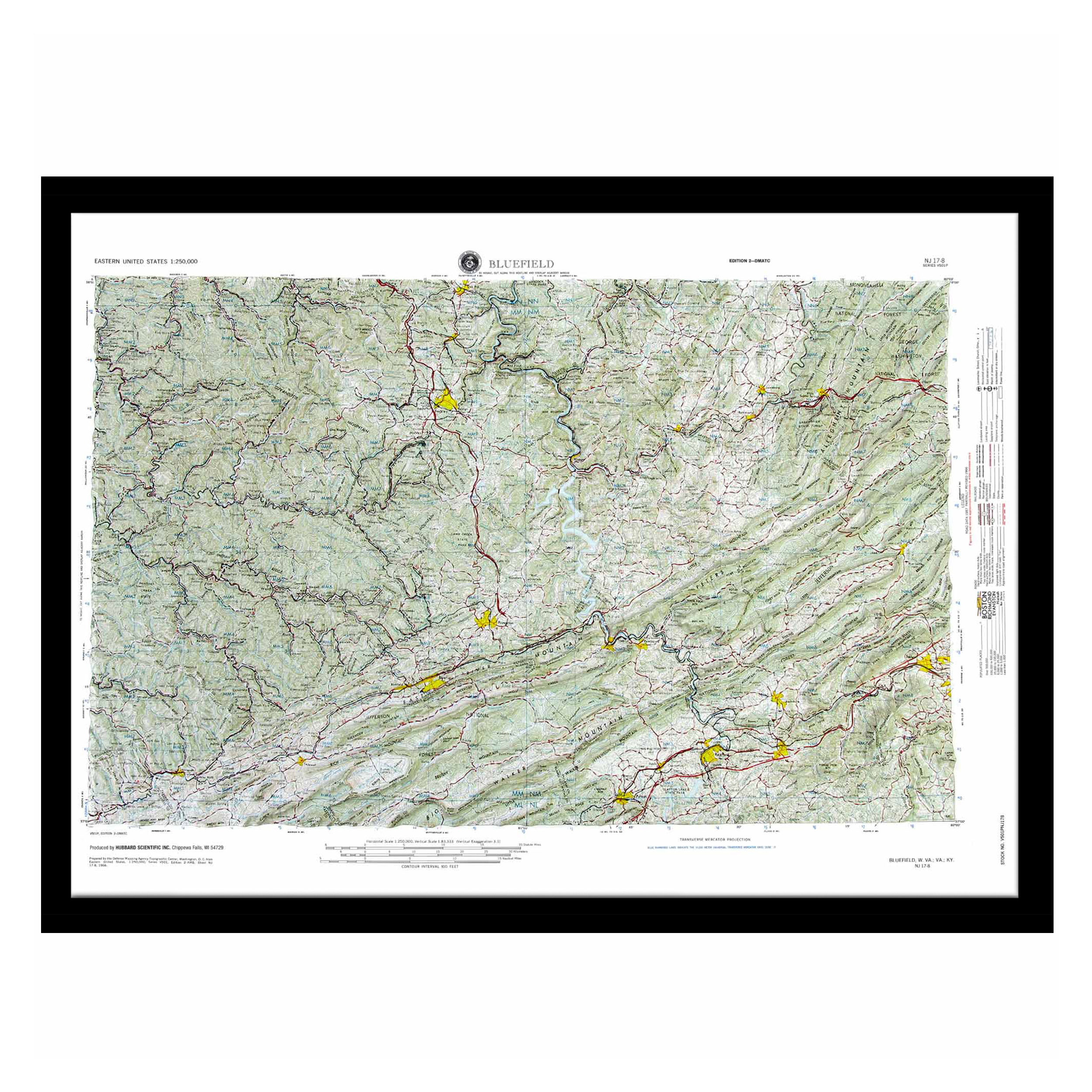 Bluefield, Wv Regional Raised Relief Maphubbard Scientific with regard to Map Of Bluefield West Virginia