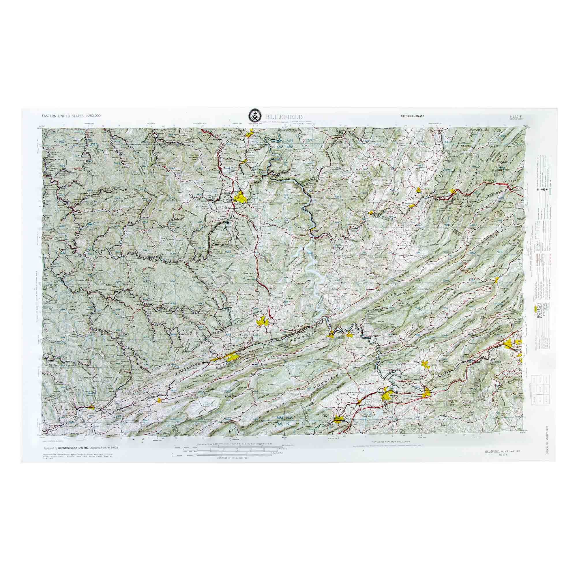 Bluefield, Wv Regional Raised Relief Maphubbard Scientific with regard to Map Of Bluefield West Virginia