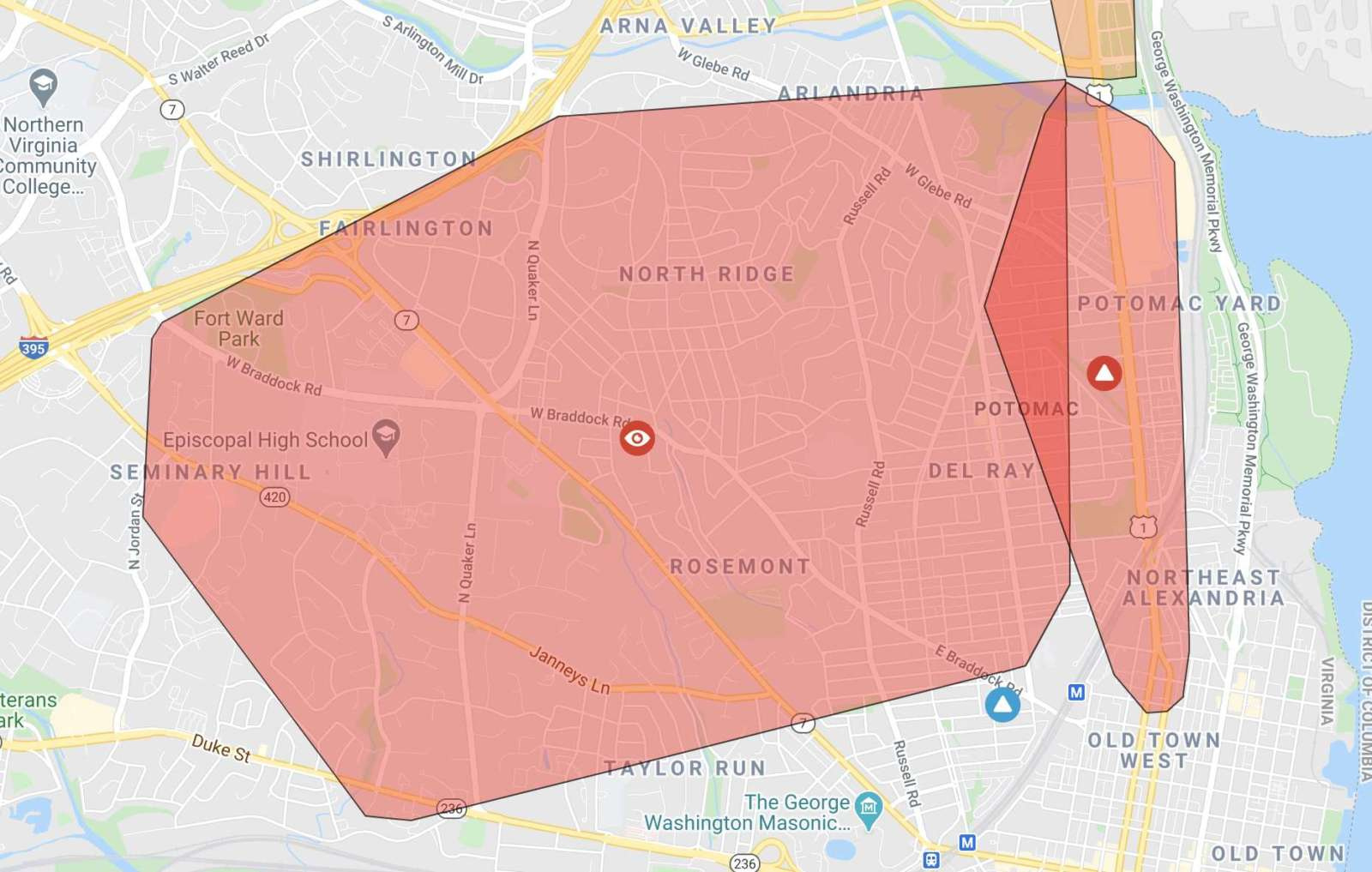 Breaking: Massive Power Outage Reported In Alexandria | Alxnow in Dominion Power Virginia Outage Map