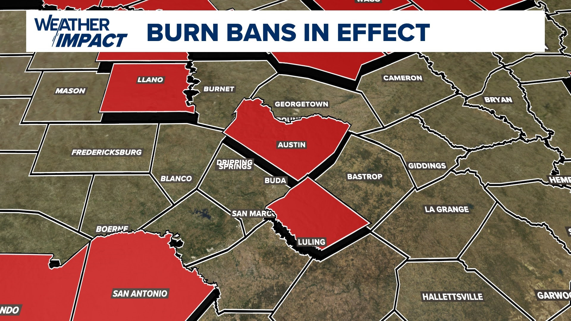 Burn Ban Issued For Unincorporated Parts Of Travis County Amid Extreme Heat inside Virginia Burn Ban Map By Zip Code