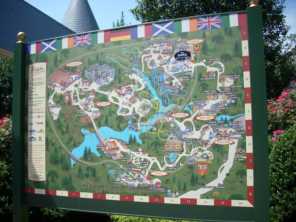 Busch Gardens Park Map | A Park Map At The Busch Gardens The… | Flickr throughout Busch Gardens Williamsburg Virginia Map
