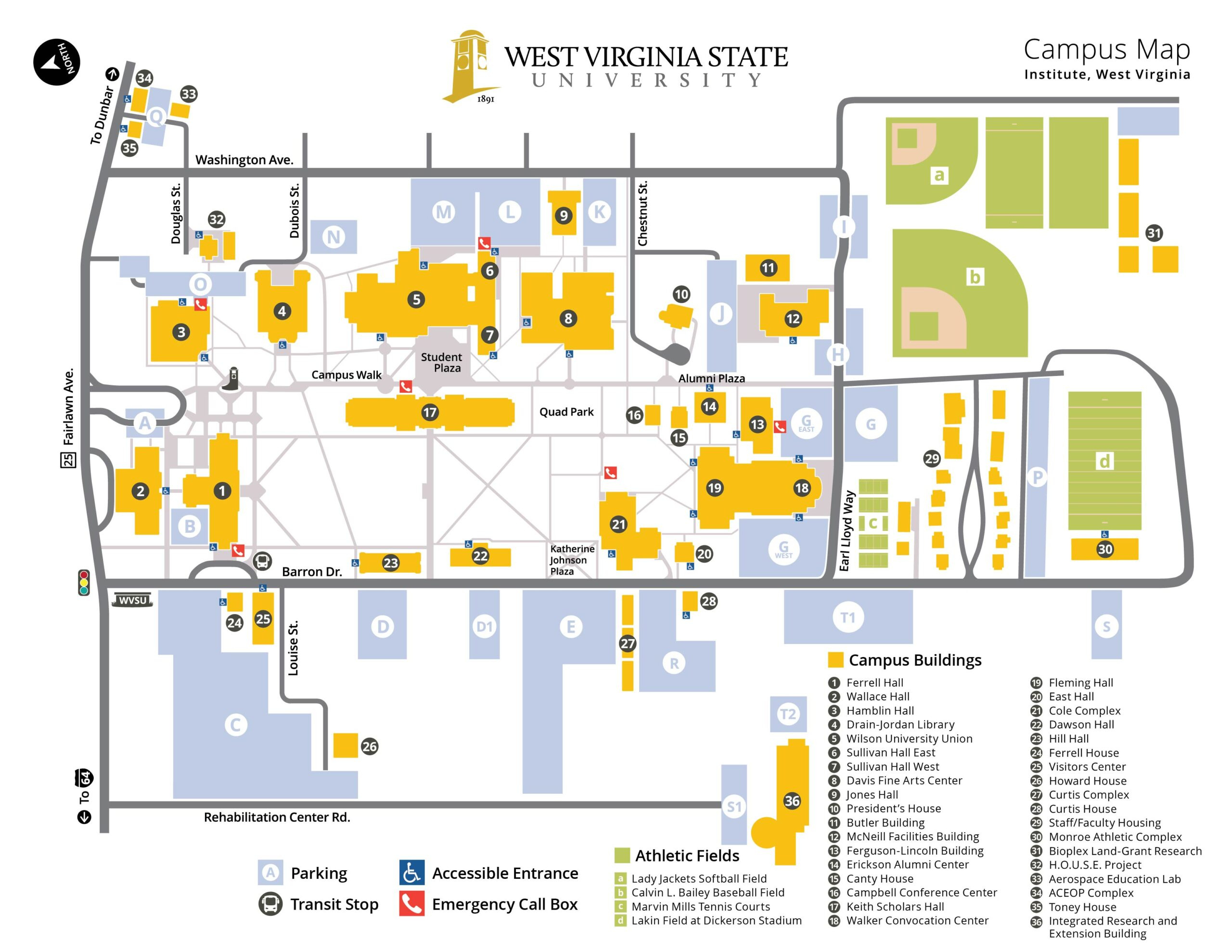 Campus Map - West Virginia State University regarding West Virginia State University Map