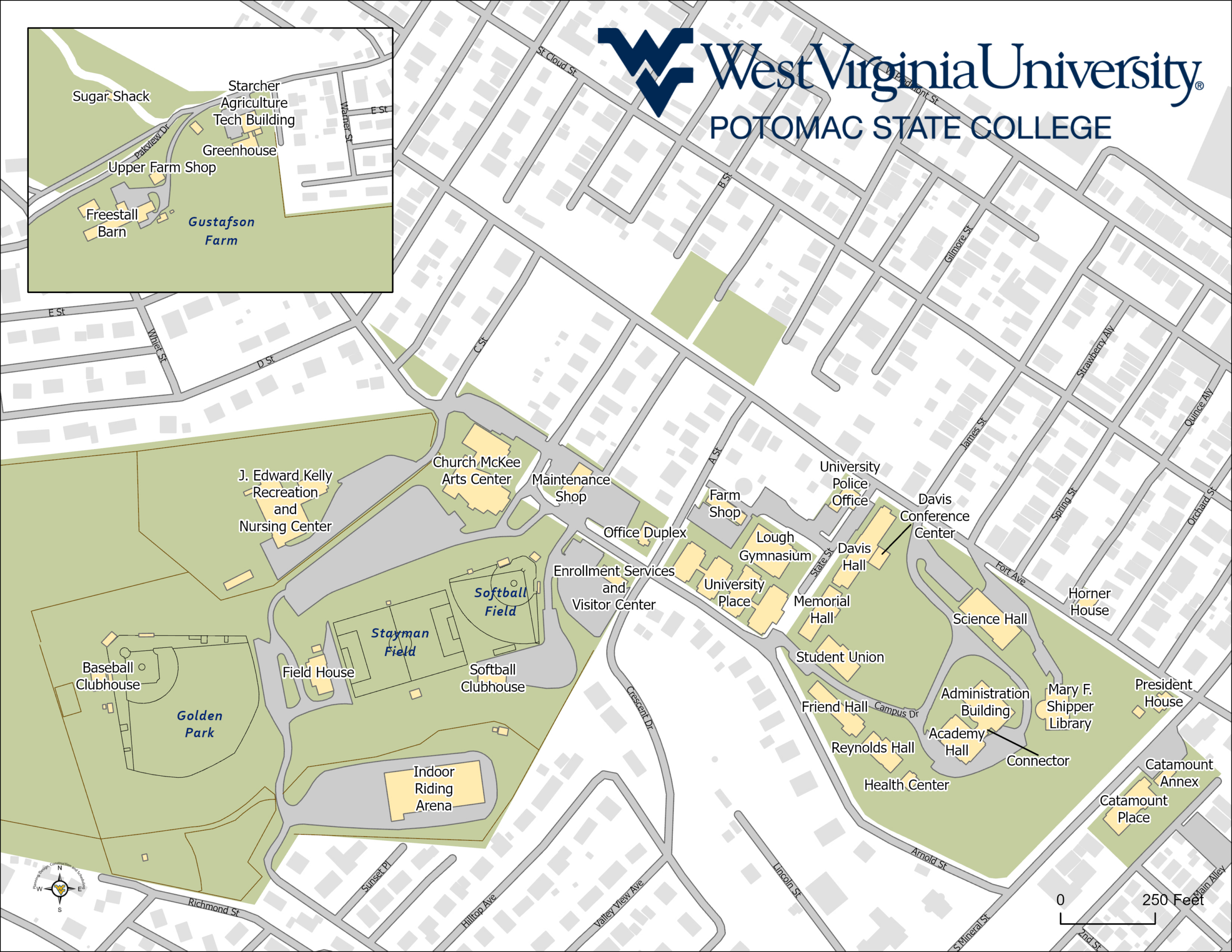 Campus Map | Wvu Potomac State College | Keyser Campus | West pertaining to University Of West Virginia Campus Map