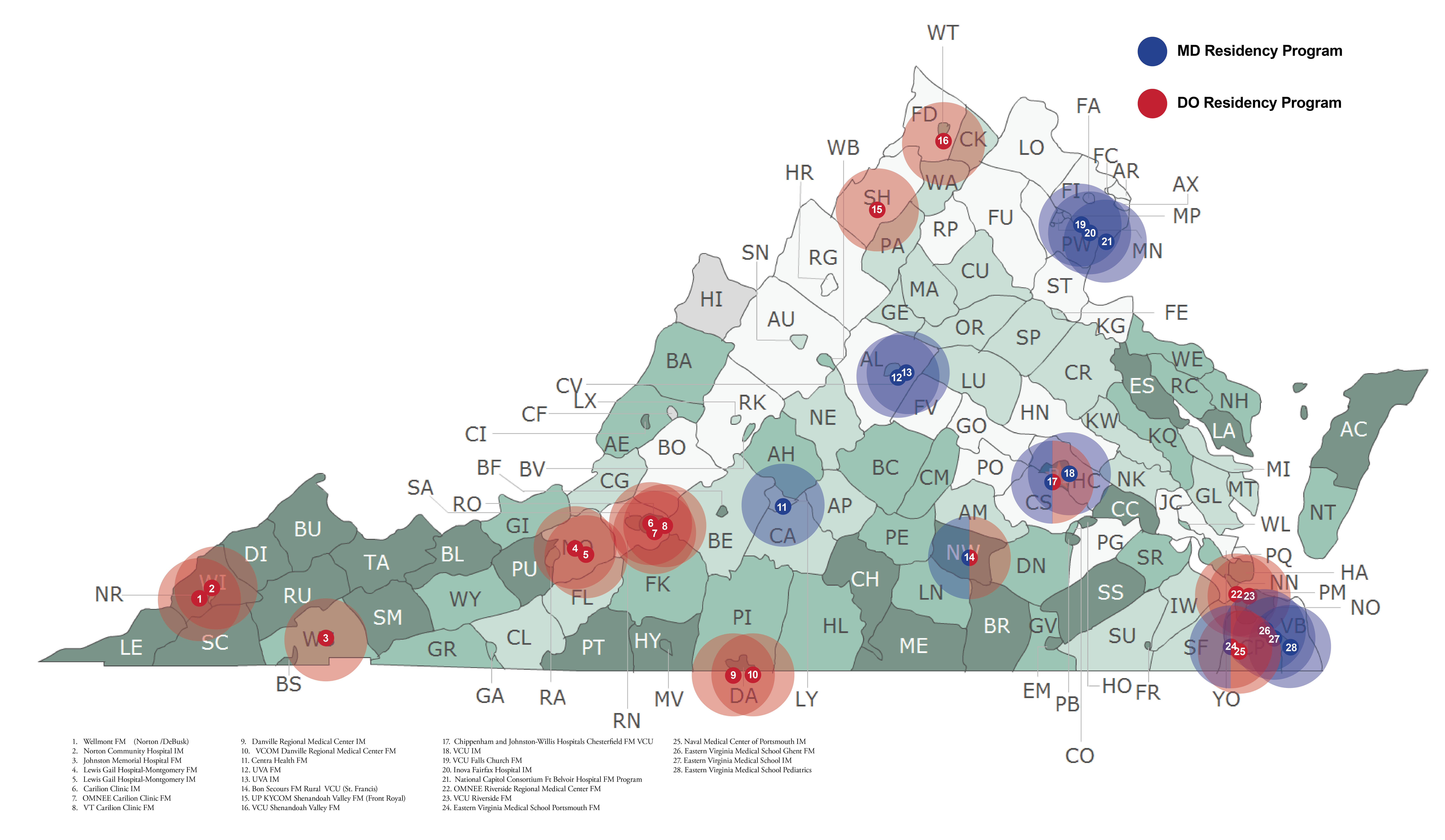 Check Out That Map! – Southwest Virginia Graduate Medical intended for Map of Hospitals in Virginia
